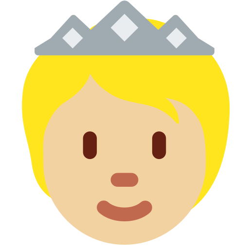 Taç takmış insan: orta açık cilt tonu için Twitter (X) Twemoji 15.0.3