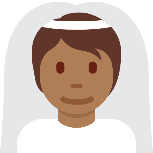 Personne Mariée Avec Voile: Peau Mate pour Twitter (X) Twemoji 15.0.3