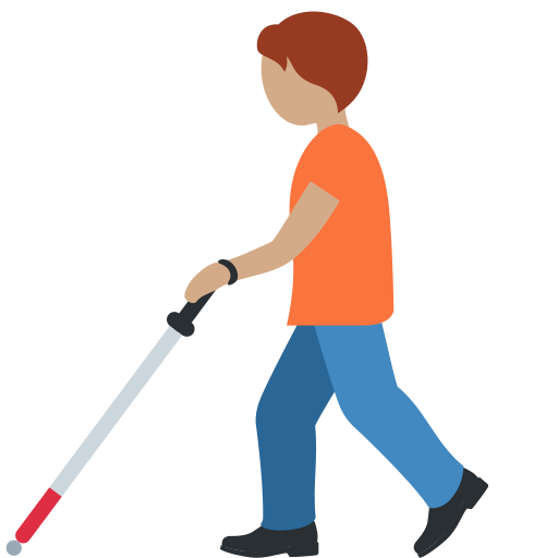 Twitter (X) Twemoji 15.0.3의 경우 지팡이를 든 사람: 갈색 피부