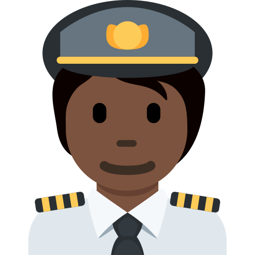 Pilot: Dark Skin Tone for Twitter (X) Twemoji 15.0.3