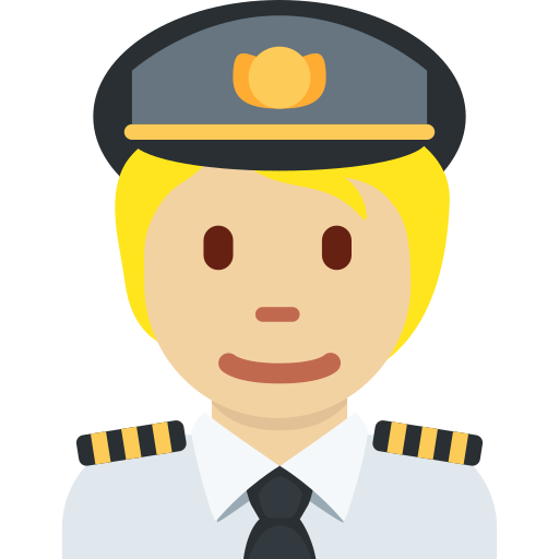 Pilot: pell mitjana-clara per Twitter (X) Twemoji 15.0.3