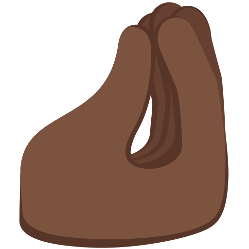 Samengeknepen vingers: donkere huidskleur voor Twitter (X) Twemoji 15.0.3