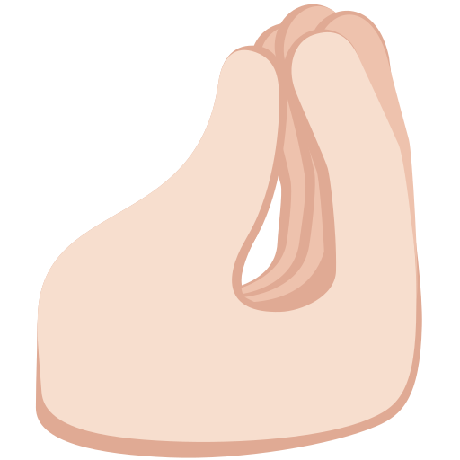 Samengeknepen vingers: lichte huidskleur voor Twitter (X) Twemoji 15.0.3