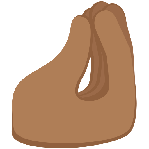 Puristetut sormet: Keskitumma ihonväri varten Twitter (X) Twemoji 15.0.3