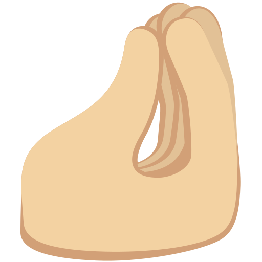 Samengeknepen vingers: lichtgetinte huidskleur voor Twitter (X) Twemoji 15.0.3