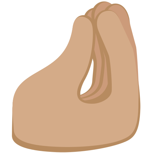 Samengeknepen vingers: getinte huidskleur voor Twitter (X) Twemoji 15.0.3