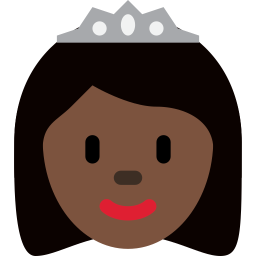 Princesa: pell fosca per Twitter (X) Twemoji 15.0.3