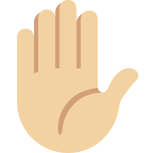 Løftet hånd: medium til lys teint for Twitter (X) Twemoji 15.0.3