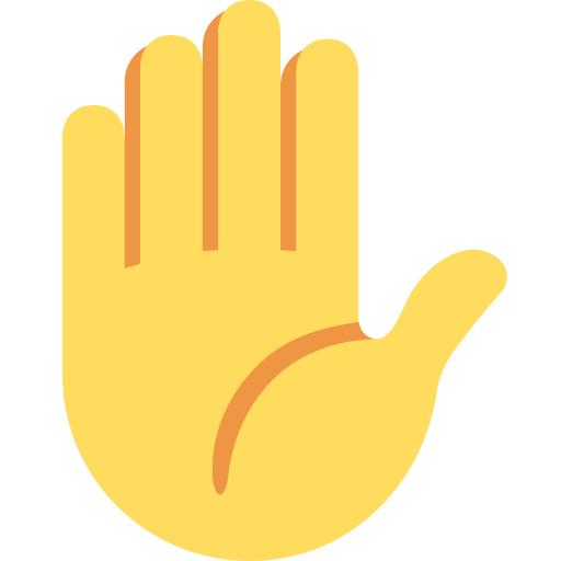 Løftet hånd for Twitter (X) Twemoji 15.0.3