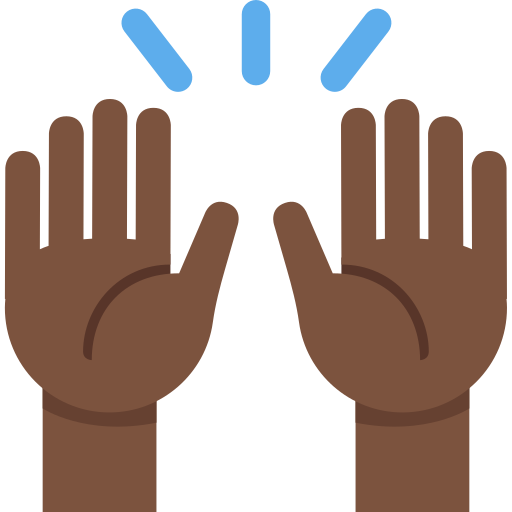 Kädet ylös: Tumma ihonväri varten Twitter (X) Twemoji 15.0.3