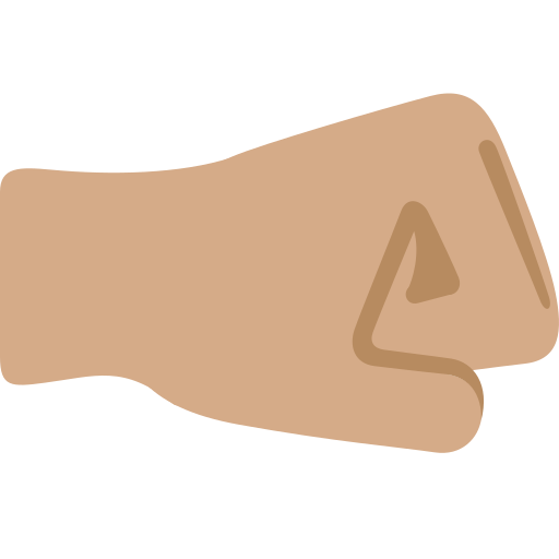 第朝右的拳头: 中等肤色号为第Twitter (X) Twemoji 15.0.3号