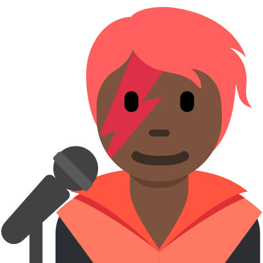 Chanteur (Tous Genres): Peau Foncée pour Twitter (X) Twemoji 15.0.3