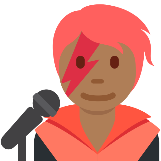 Cantante: Carnagione Abbastanza Scura per Twitter (X) Twemoji 15.0.3