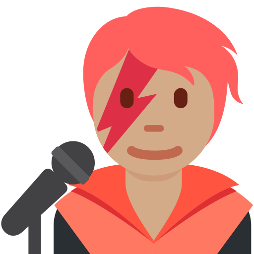 Sänger(In): Medium Teint für Twitter (X) Twemoji 15.0.3