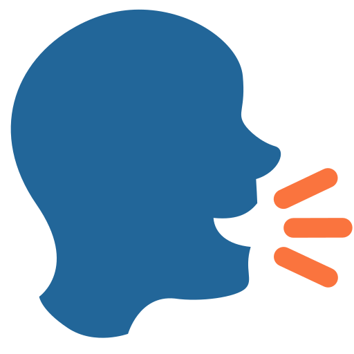 צללית ראש מדבר עבור Twitter (X) Twemoji 15.0.3