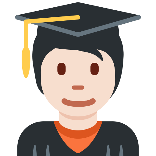 Σπουδαστής: ανοιχτόχρωμος τόνος δέρματος για Twitter (X) Twemoji 15.0.3