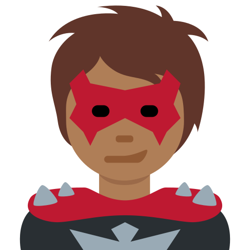 Supervilão: Pele Morena Escura para Twitter (X) Twemoji 15.0.3