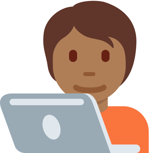 Informaticien (Tous Genres): Peau Mate pour Twitter (X) Twemoji 15.0.3