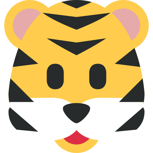 Tygří tvář pro Twitter (X) Twemoji 15.0.3