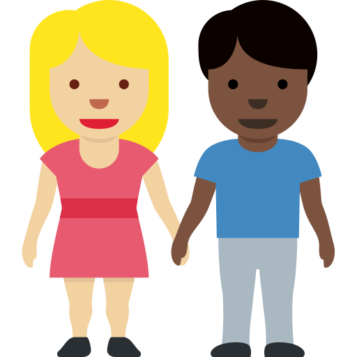 Woman and Man Holding Hands: Medium-Light Skin Tone, Dark Skin Tone for Twitter (X) Twemoji 15.0.3