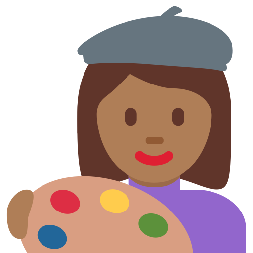 Femeie Artist: Tono de piele mediu-închis pentru Twitter (X) Twemoji 15.0.3