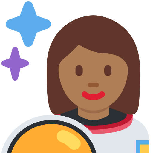 Astronautin: Medium Til Mørk Teint für Twitter (X) Twemoji 15.0.3