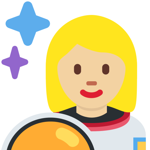Kadın astronot: orta açık cilt tonu için Twitter (X) Twemoji 15.0.3