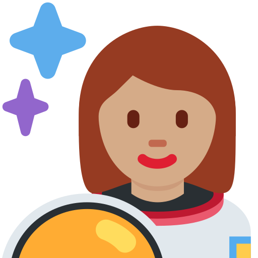 Femeie astronaut: ton mediu al pielii pentru Twitter (X) Twemoji 15.0.3
