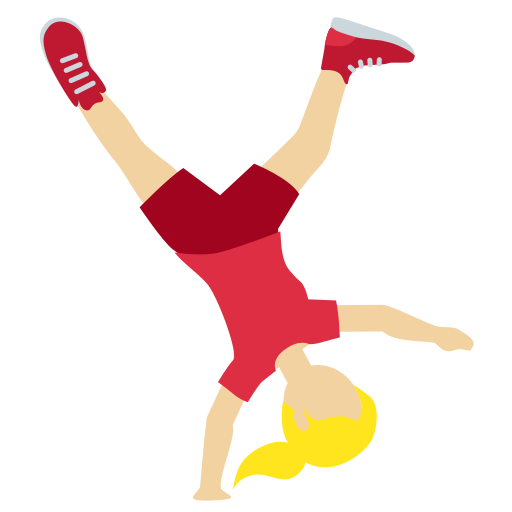 Twitter (X) Twemoji 15.0.3의 경우 옆돌기하는 여자: 연한 갈색 피부