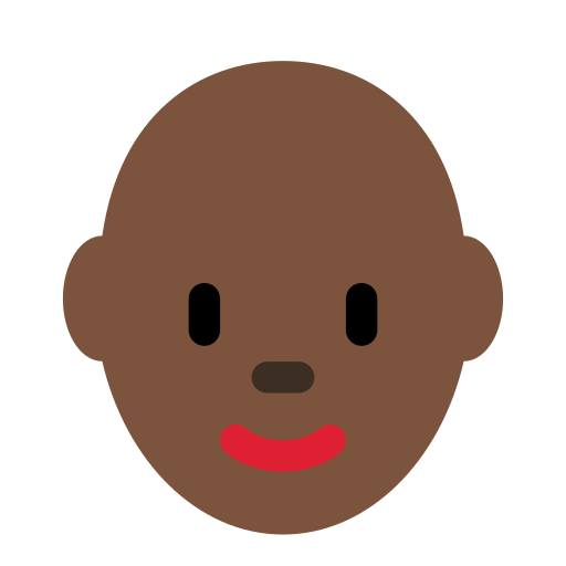 Dona: pell fosca, calba per Twitter (X) Twemoji 15.0.3