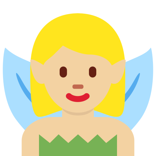 Peri wanita: warna kulit cerah-sedang untuk Twitter (X) Twemoji 15.0.3
