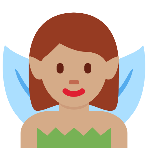 Dona Fada: Pell Mitjà per Twitter (X) Twemoji 15.0.3
