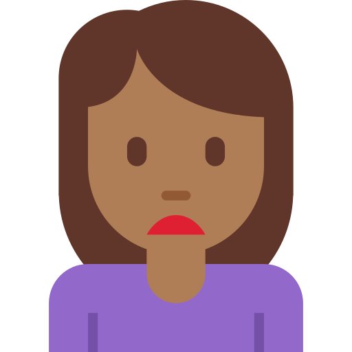 متجهمة: بشرة بلون معتدل مائل للغامق لـ Twitter (X) Twemoji 15.0.3