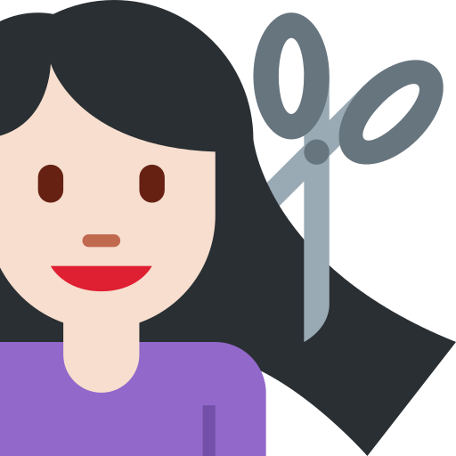 Kvinne som får hårklipp: hudtype 1–2 for Twitter (X) Twemoji 15.0.3