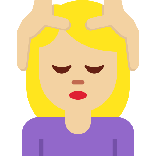 Người phụ nữ được xoa bóp mặt: màu da sáng trung bình cho Twitter (X) Twemoji 15.0.3