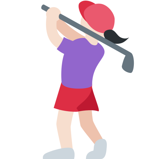 Ženy hrající golf: Světlý odstín pleti pro Twitter (X) Twemoji 15.0.3