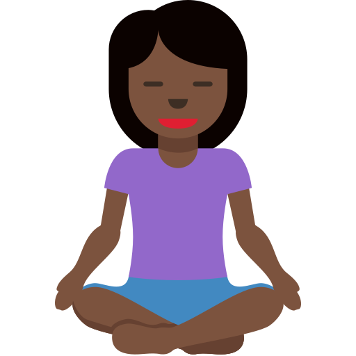 Dona en posició de lotus: pell fosca per Twitter (X) Twemoji 15.0.3