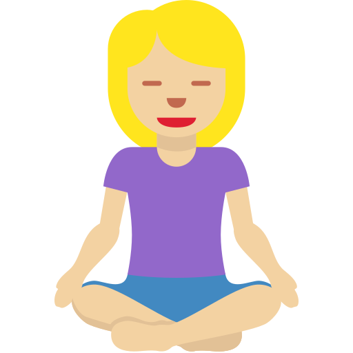 Žena v pozici lotosu: Středně světlý odstín pleti pro Twitter (X) Twemoji 15.0.3