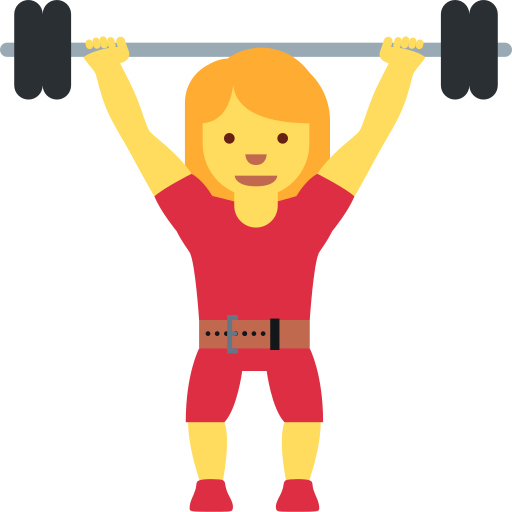 Twitter (X) Twemoji 15.0.3의 경우 여자 역도 선수