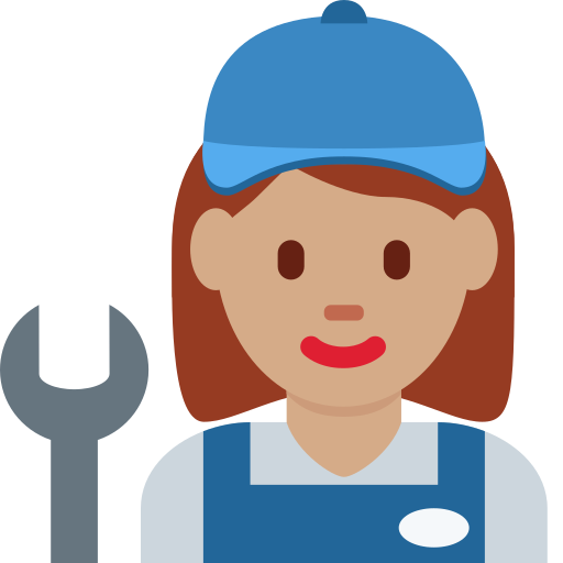 महिला मिस्त्री: गेहुँआ त्वचा Twitter (X) Twemoji 15.0.3 के लिए