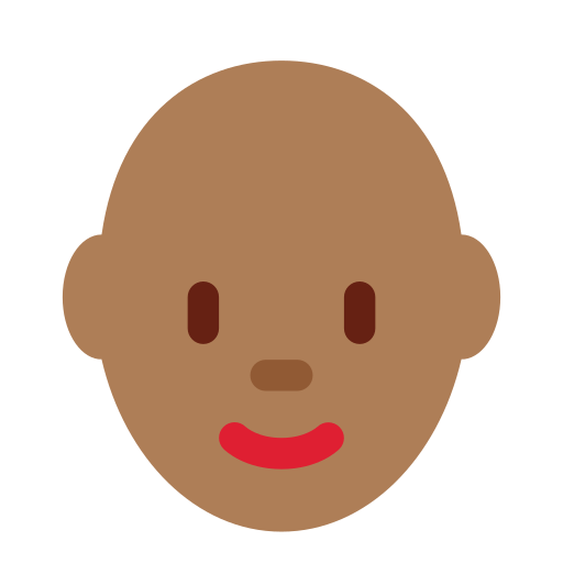 Donna: Carnagione Abbastanza Scura, Calvo per Twitter (X) Twemoji 15.0.3