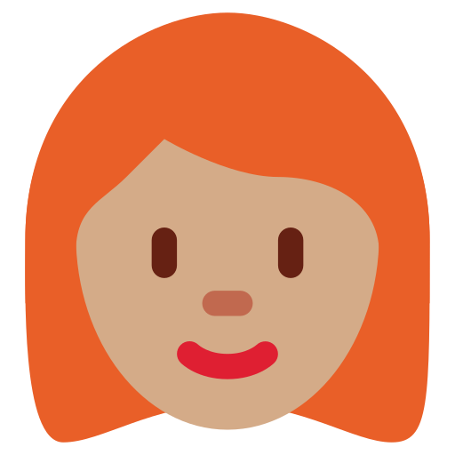 Mujer: Tono De Piel Medio, Pelo Pelirrojo para Twitter (X) Twemoji 15.0.3