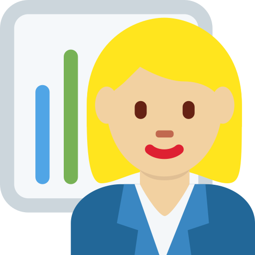 Woman Office Worker: Medium-Light Skin Tone for Twitter (X) Twemoji 15.0.3