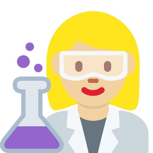 Kadın bilim insanı: orta açık cilt tonu için Twitter (X) Twemoji 15.0.3