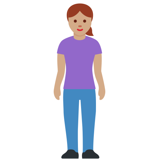 ผู้หญิงยืน: โทนผิวสีเหลือง สำหรับ Twitter (X) Twemoji 15.0.3