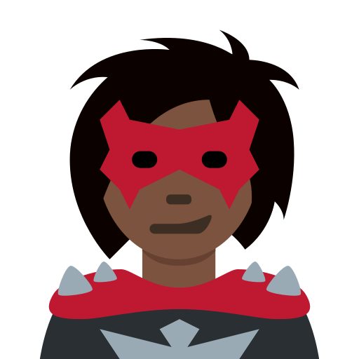 Supervilã: Pele Escura para Twitter (X) Twemoji 15.0.3