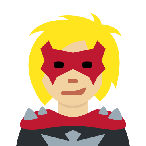 Ketua penjahat wanita: ton kulit sederhana cerah untuk Twitter (X) Twemoji 15.0.3