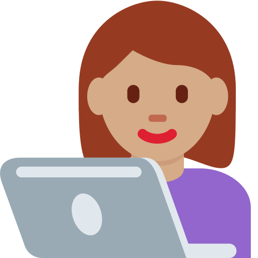 महिला टेक्नोलॉजिस्ट: गेहुँआ त्वचा Twitter (X) Twemoji 15.0.3 के लिए