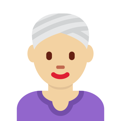 Žena s turbanem na hlavě: Středně světlý odstín pleti pro Twitter (X) Twemoji 15.0.3