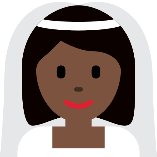 Woman with Veil: Dark Skin Tone for Twitter (X) Twemoji 15.0.3